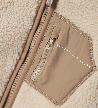 Name It Fleecejakke - NmnMattia - Moonbeam/CHEST POCKET SAVANNAH