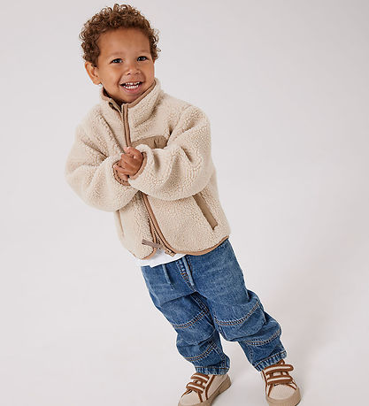 Name It Fleecejakke - NmnMattia - Moonbeam/CHEST POCKET SAVANNAH
