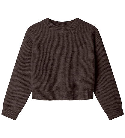 Name It Bluse - Strik - NkfHolly - Boxy - Seal Brown