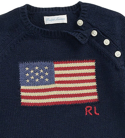 Polo Ralph Lauren Heldragt - Strik - Hunter Navy m. Flag
