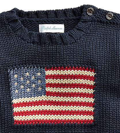 Polo Ralph Lauren Bluse - Strik - Flag - Hunter Navy