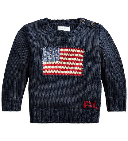 Polo Ralph Lauren Bluse - Strik - Flag - Hunter Navy