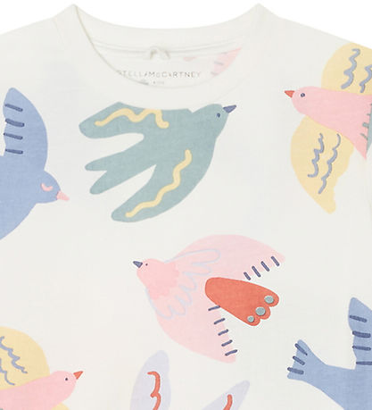 Stella McCartney Kids T-shirt - Hvid m. Fugle