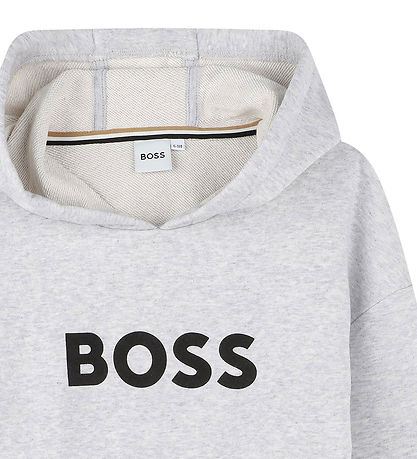 BOSS Hættetrøje - Chine Grey m. Logo