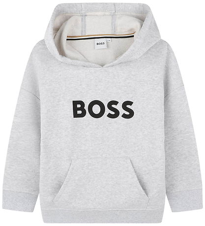BOSS Hættetrøje - Chine Grey m. Logo