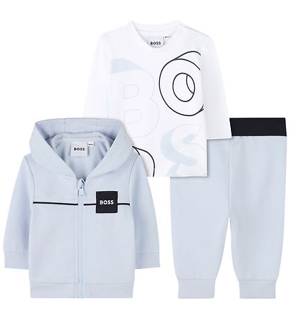 BOSS Gaveæske - Sweatsæt/Bluse - Pale Blue/Hvid m. Print