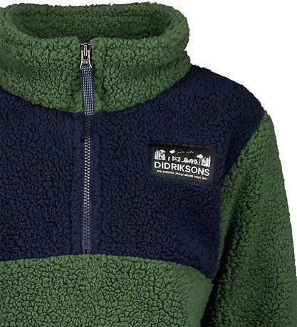 Didriksons Fleecetrøje - Teddy - Gosig - Light Moss