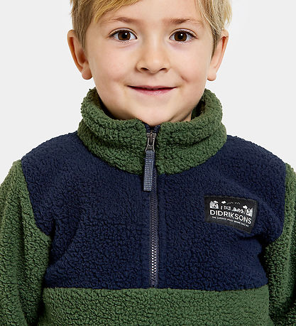 Didriksons Fleecetrøje - Teddy - Gosig - Light Moss