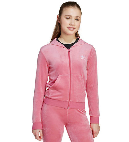 adidas Originals Cardigan - Velour - Pink Fusion/Hvid