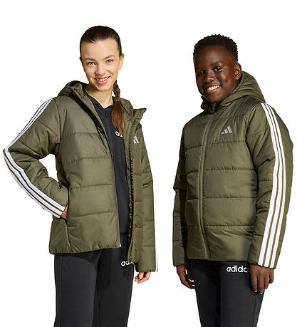 adidas Performance Dynejakke - J Ess 3S - Olistr/Black