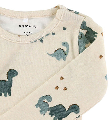Name It Sæt - Bukser/Body l/æ - NbmNohr - Peyote Melange m. Dino