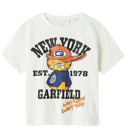 Name It T-shirt - NkmAbbas Garfild - Cloud Dancer