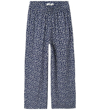 Name It Bukser - NkfNettia - Wide - Blueprint/FLOWER