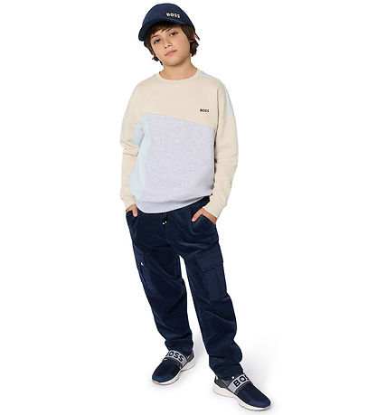 BOSS Bukser - Fløjl - Navy