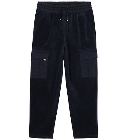BOSS Bukser - Fløjl - Navy