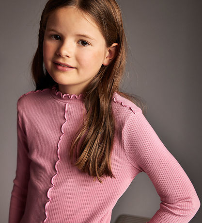 Creamie Bluse - Rib - Wild Rose
