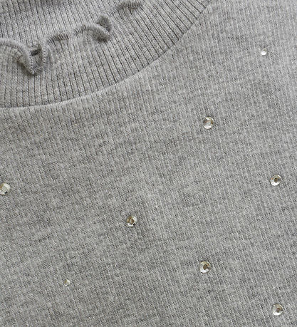 Creamie Bluse - Rib - Light Grey Melange