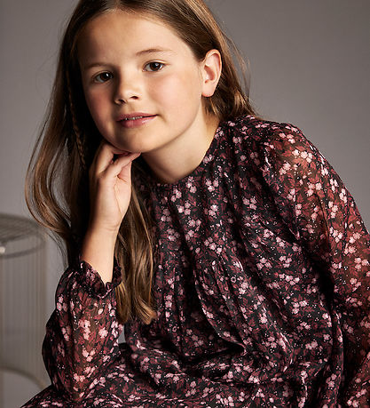 Creamie Kjole - Dress Flower Dobby - Black