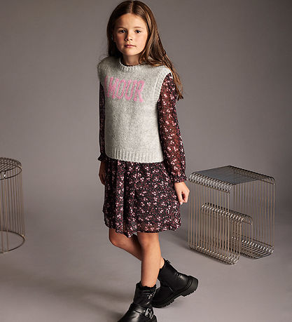 Creamie Kjole - Dress Flower Dobby - Black