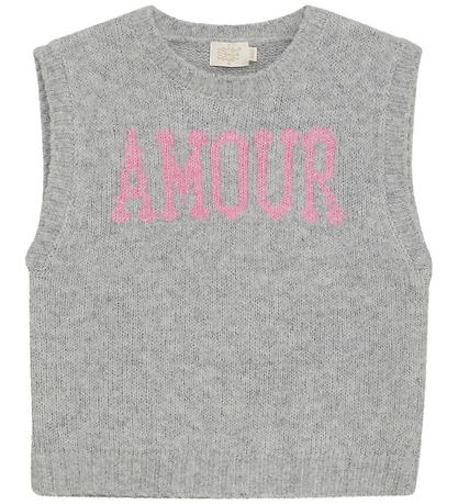 Creamie Vest - Strik - Slipover Knit - Light Grey Melange