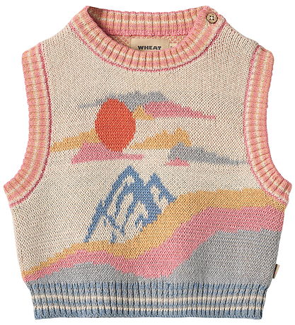 Wheat Vest - Strik - Maria - Beige/Multi
