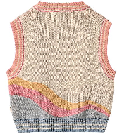 Wheat Vest - Strik - Maria - Beige/Multi