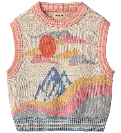 Wheat Vest - Strik - Maria - Beige/Multi