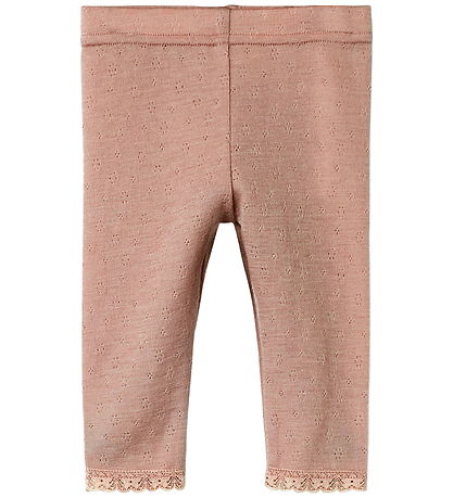 Lil' Atelier leggings - Uld - NbfNoel - Roebuck m. Hulmønster