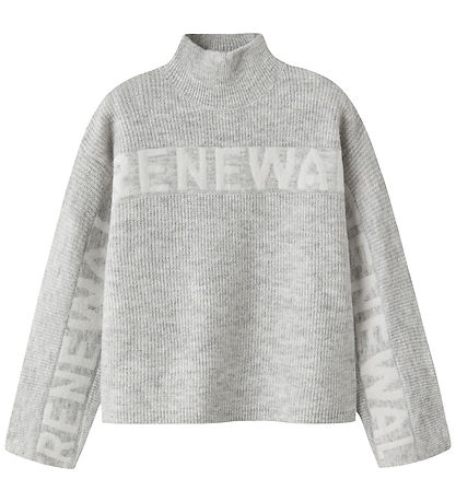Name It Bluse - Strik - NkfNuva - Light Grey Melange