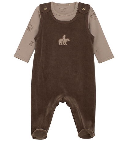 Fixoni Sæt - Body l/æ/Heldragt - Velour - Coffee Quartz