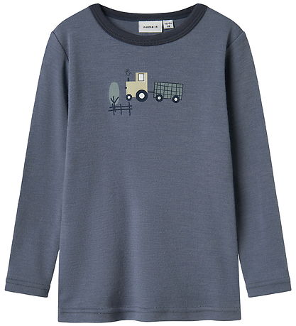 Name It Bluse - Uld - NmmWillit - Folkstone Gray/TRACTOR