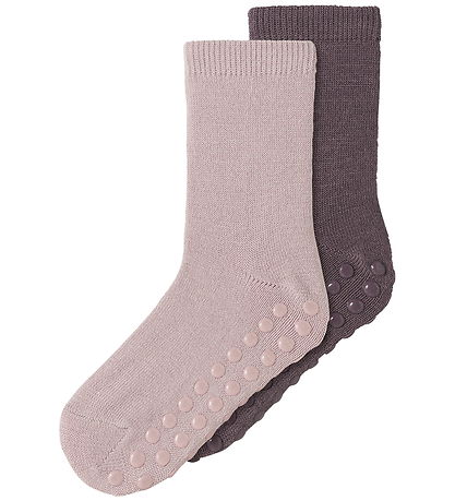 Name It Strømper - 2-pak - Uld/Bomuld - NmfWak - Skridsikker - S