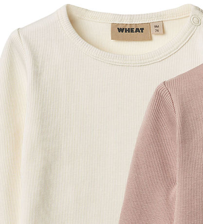 Wheat Bluse - Rib - 2-pak - Ida - Rose Powder