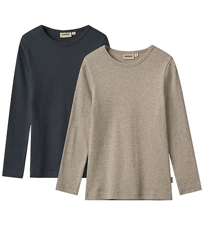 Wheat Bluse - Rib - 2-pak - Stig - Navy/Beige