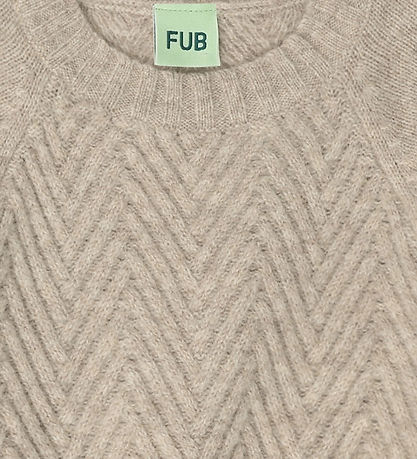 FUB Bluse - Strik - Uld - Oat Melange