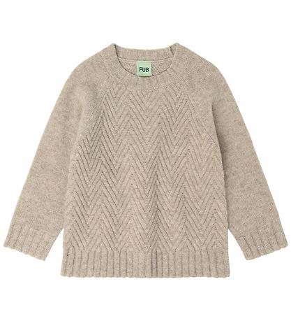 FUB Bluse - Strik - Uld - Oat Melange