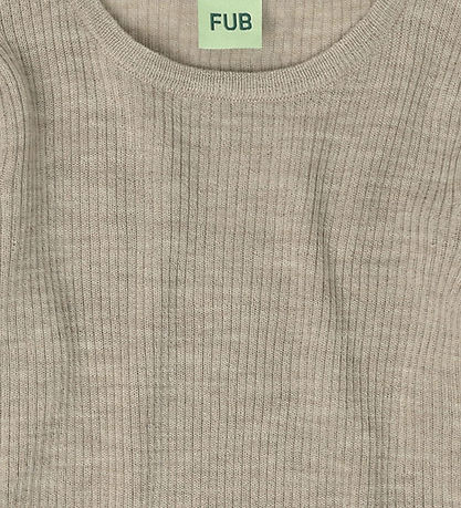 FUB Bluse - Rib - Strik - Uld - Oat Melange