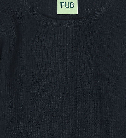 FUB Bluse - Rib - Strik - Uld - Dark Navy