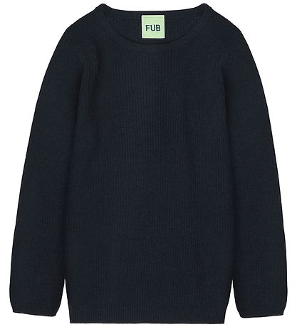 FUB Bluse - Rib - Strik - Uld - Dark Navy