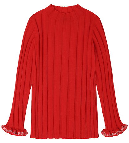 FUB Bluse - Rib - Strik - Uld - Signal Red