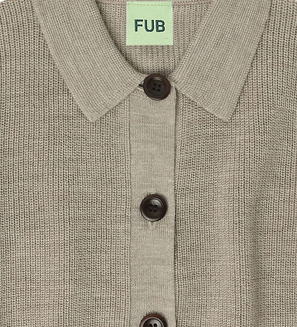 FUB Cardigan - Strik - Uld - Oat Melange