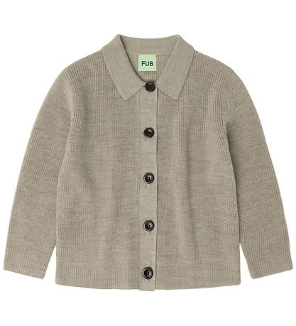 FUB Cardigan - Strik - Uld - Oat Melange
