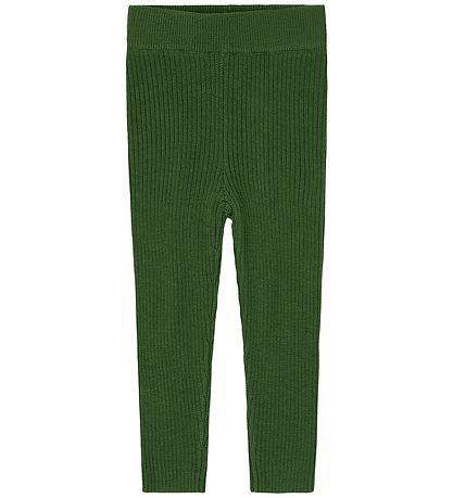 FUB Leggings - Rib - Strik - Uld - Forest