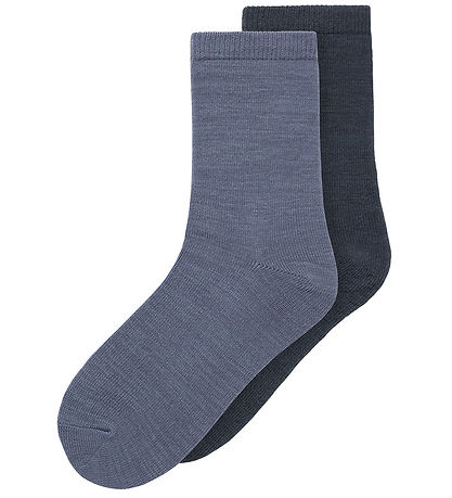 Name It Strømper - 2-pak - Uld/Bomuld - NkmWak - Folkstone Gray