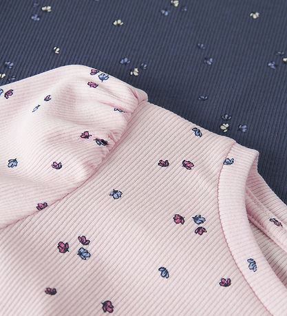 Name It Bluse - 2-pak - Rib - NmfNelia - Cradle Pink/Blue Indigo