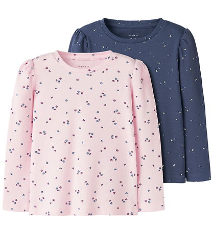 Name It Bluse - 2-pak - Rib - NmfNelia - Cradle Pink/Blue Indigo