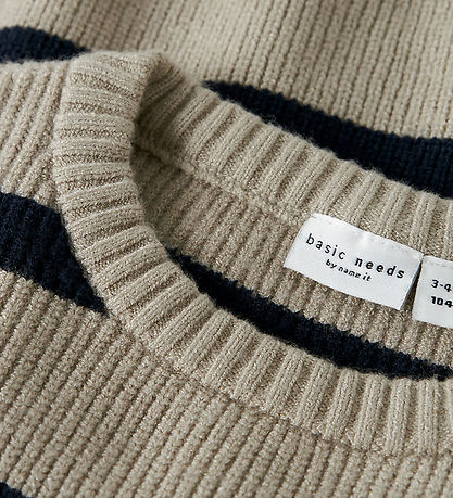 Name It Bluse - Strik - NmfVnilla - Island Fossil/W. Navy Bla