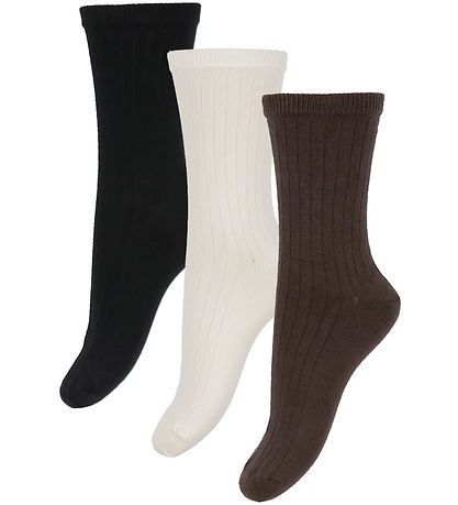 Name It Strømper - 3-pak - NkfOda - Seal Brown/Sort/Cloud Dancer
