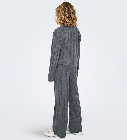 Kids Only Bluse - Strik - KogTessa - Dark Grey Melange