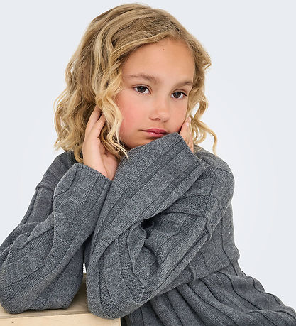 Kids Only Bluse - Strik - KogTessa - Dark Grey Melange